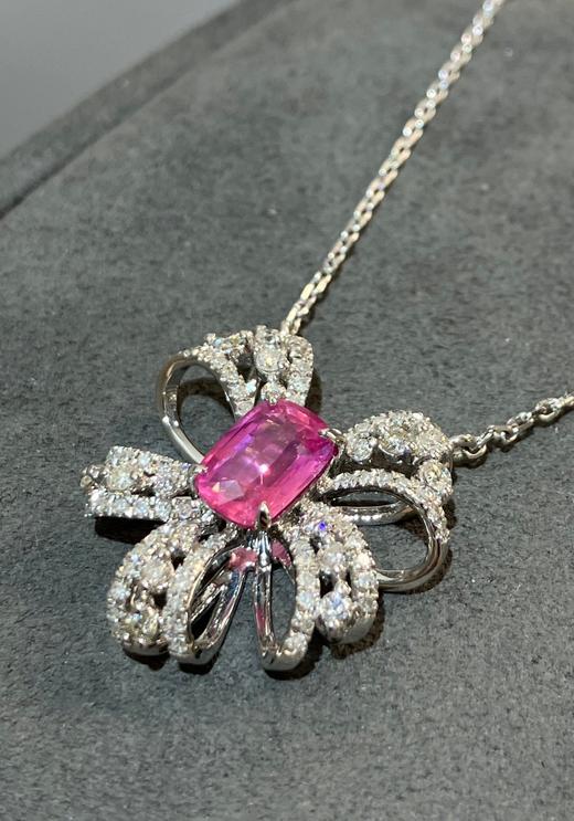 无烧帕帕拉恰精美锁骨链 1.76克拉 商品图4