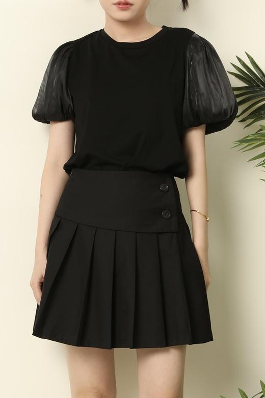 L.Fleuri 黑色俏丽泡泡袖上衣百褶裙套装 16751 商品图3