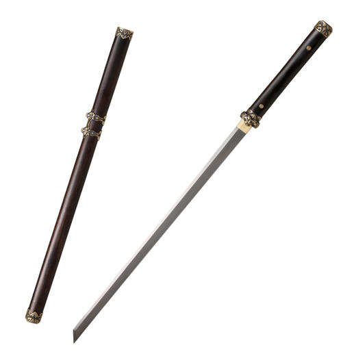 虎啸唐刀 唐横刀剑 龙泉沈广隆宝剑 传统刀剑  手工刀剑 花纹钢 未开刃 商品图8