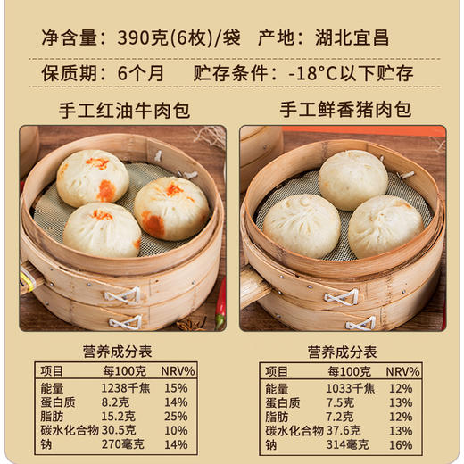 【宜昌助农馆】鲁老记 宜昌红油大包子手工爆汁牛肉包 390g/6个 商品图5