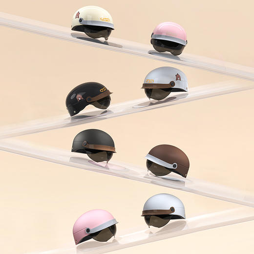 加长加宽镜面 冬季防风 3C认证电动车头盔 男女防晒安全帽 电瓶摩托车四季通用骑行半盔 防风面罩 商品图2