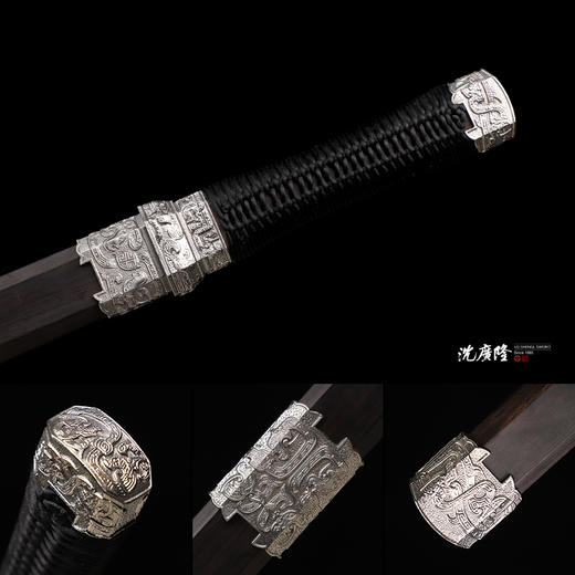 断玉刀 汉唐刀剑 花纹钢唐横刀剑 龙泉沈广隆宝剑 手工一体刀剑 收藏传统刀剑 非遗刀剑 未开刃 商品图4