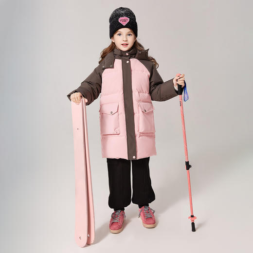 笛莎女童羽绒服2024冬季新款宝宝工装撞色羽绒服 商品图2
