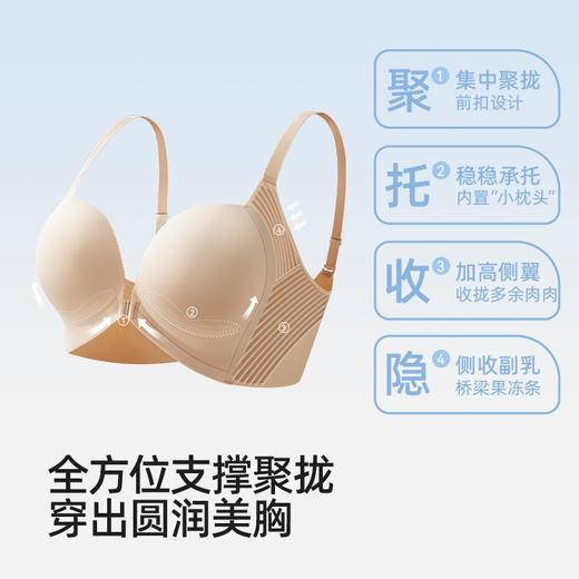 幸棉 小胸聚拢显大薄款前扣上托性感美背内衣 无钢圈无痕文胸罩女 商品图1