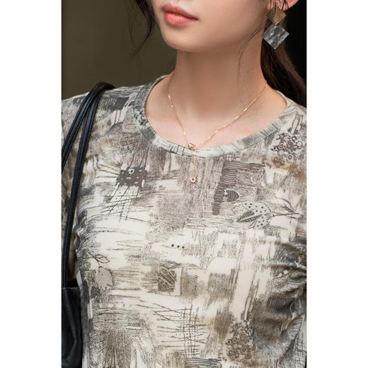 剩S/M 米思阳2026春季新款小众设计感内搭T恤别致减龄显瘦百搭上衣3933 商品图4