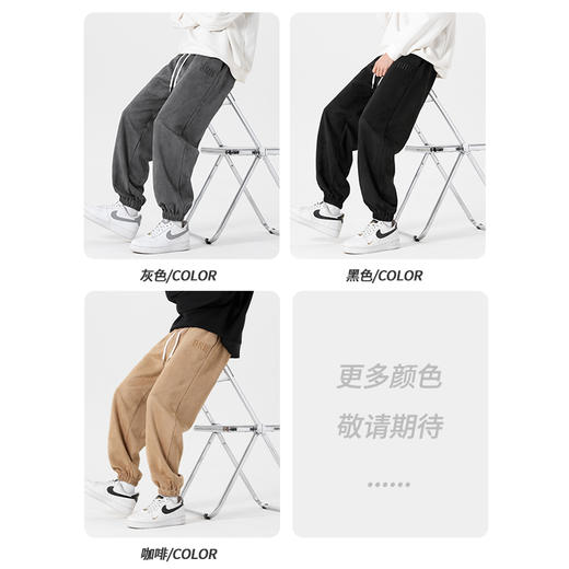 【特大码】【麂皮绒】【DH】大依优型大码束脚休闲裤加肥加大男装弹力舒适胖子肥佬百搭运动裤潮流 商品图4