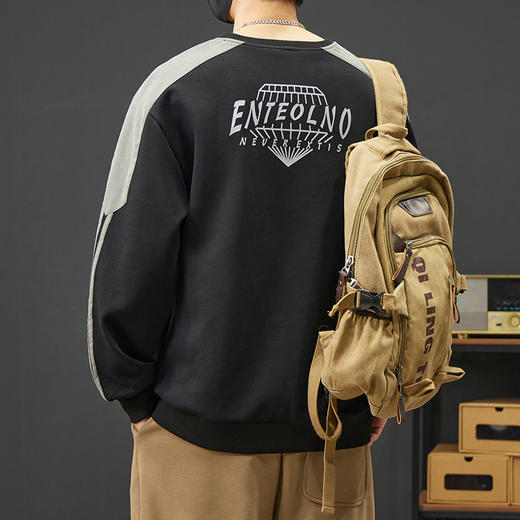 【新款DYY】大依优型大码圆领卫衣男宽松休闲上衣胖子加肥加大男士潮流 商品图8