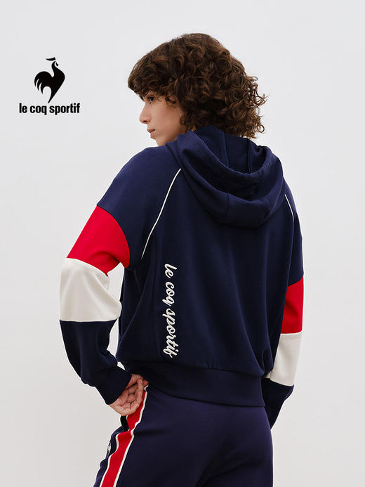 【大都会店】乐卡克 法国公鸡2024春秋季女士宽松时尚潮流舒适连帽运动开衫外套 L241WCNB0206 商品图3