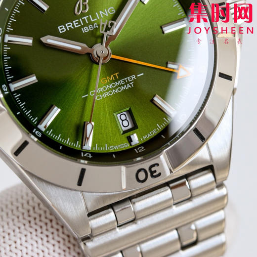 百年灵 BREITLING 机械计时系列“子弹链”男士腕表 字母哥联名款 这款双时区腕表盘面简洁凌厉 商品图4