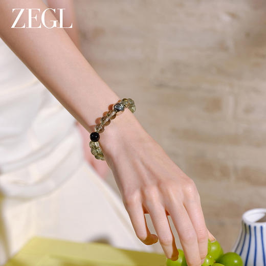 ZEGL设计师小彩石紫水晶手串绿幽灵手链女款串珠珠子情绪稳定手饰 商品图4