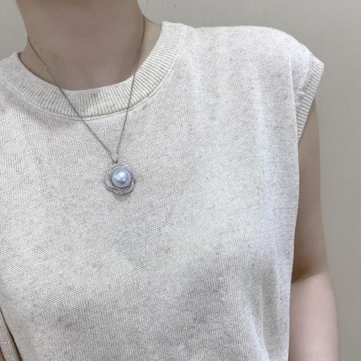 钻石澳洲白珠吊坠 14-15mm 商品图5