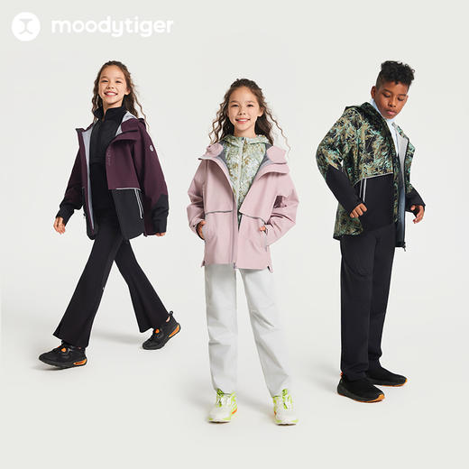【大J专属】moodytiger儿童冲锋衣防风防水透湿耐磨户外运动外套43114001 商品图4