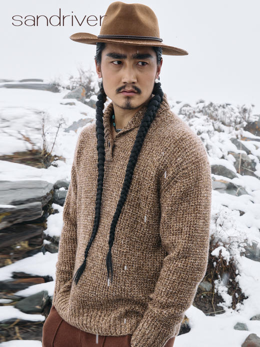 西藏羊绒青果领男女同款套衫SJF96M321N 商品图4