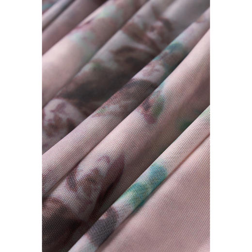 剩S/M 米思阳2026春季新款水墨晕染网纱连衣裙气质垂感显瘦茶歇裙女3705 商品图3