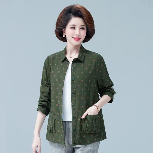 A608中老年女士衬衫长袖纯棉上衣50岁衬衣洋气减龄妈妈薄款外套春秋装 商品图0