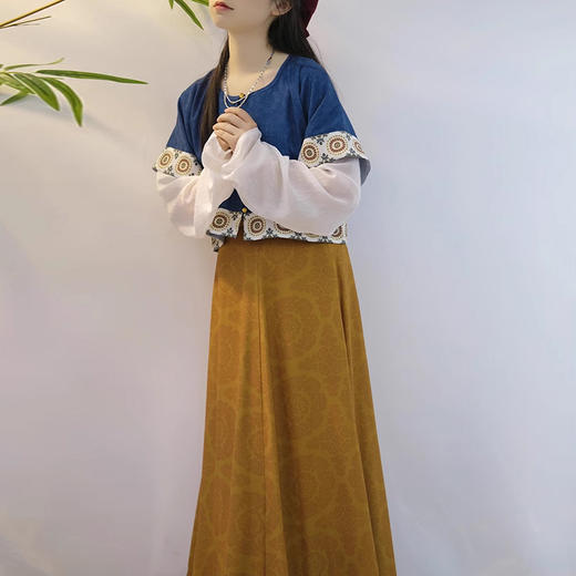 裁缝学苑AQ350唐制半臂悬垂领八破裙纸样女装汉服唐风三件套制版 商品图5