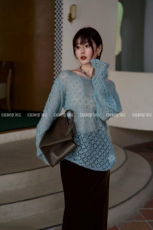 【门店同款】ENJOY秋季时光回廊甜美镂空针织上衣 159151564 商品图11
