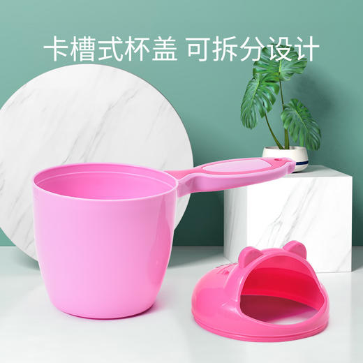 宝宝洗头杯花洒水勺带盖婴儿洗澡水瓢水舀沐浴勺卡通儿童加厚水壶 商品图3