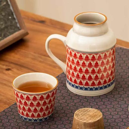 复古万花小暖壶家用带盖泡茶壶茶杯办公室大容量创意陶瓷焖茶杯 商品图3