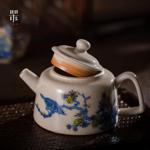 问鼎器度汝窑鹅黄青花金钟壶（蓉桂竞芳）（福寿长春）（翼翼归鸟）（缺货） 商品图3