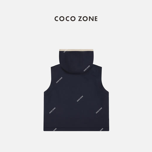 COCO ZONE 2024经典拼色连帽领设计时尚休闲显格调马甲24C10226 商品图1