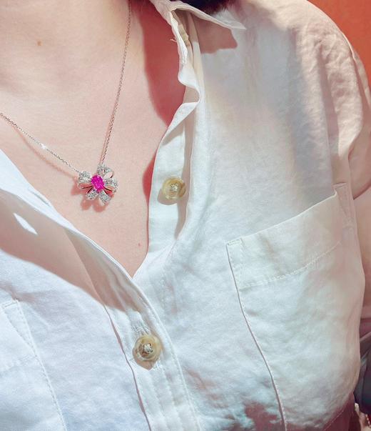 无烧帕帕拉恰精美锁骨链 1.76克拉 商品图7