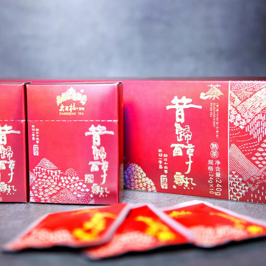 大石桥.2018年昔归醇熟(云南普洱茶.熟普)  8克/袋*3袋/盒*10盒 240克条盒装 商品图2