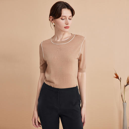 EITIE爱特爱秋季新款通勤气质百搭套头针织衫7501202 商品图6