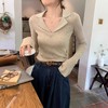【YW】无忧购法式Polo翻领修身显瘦长袖内搭针织打底衫1281(截单后7天发货) 商品缩略图7