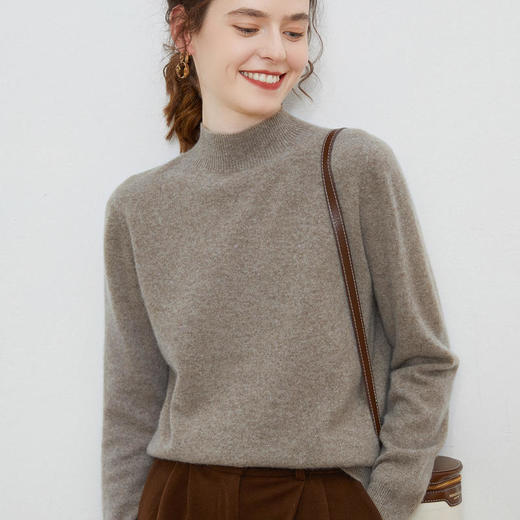 BANHUI板绘-XK101半高领羊毛衫 | 柔软舒适 吸湿透气  滑糯顺垂 简约时尚 商品图5