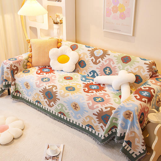一巾多用 沙发垫+午睡毯+膝盖毯+空调被 blanket沙发垫 四季通用防滑盖巾 简约整张沙发巾 全盖套罩盖毯盖布 商品图2