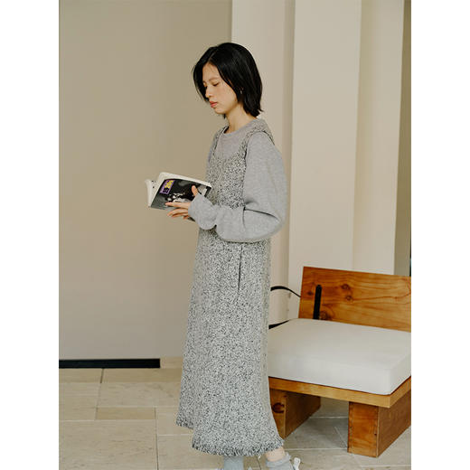 Heydress拼接弹力卫衣女秋季圆领休闲宽松简约松弛感百搭短款上衣 商品图2