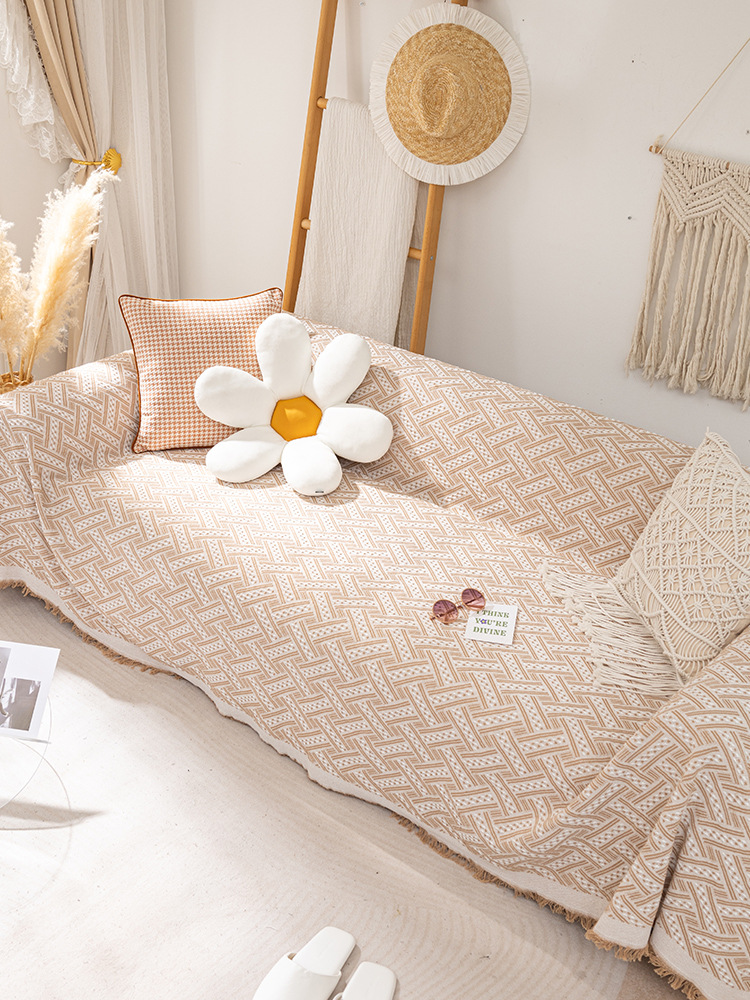 18智贝规格图针织万能沙发巾北欧ins风盖布全盖沙发垫套罩盖