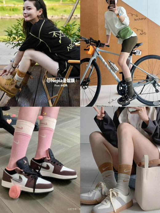 nk* 纯元！双层拼色瑜伽跑步运动彩色拼接袜子～自留的，品质巨好！！～ 商品图0