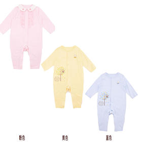 棉果果春秋季有机棉纱内衣对开连体衣M101722220039