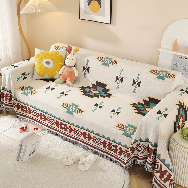 2智贝主图针织万能沙发巾北欧ins风盖布全盖沙发垫套罩盖毯单