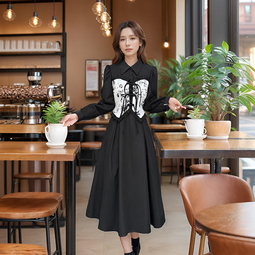 9/4奢姿2024年秋冬新款大码女装国风拼接裙子胖妹妹新中式气质连衣裙9943855305 商品图2
