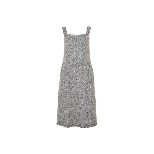 HeyDress法式流苏连衣裙女秋季收腰显瘦设计感直筒毛呢背带裙子 商品图4