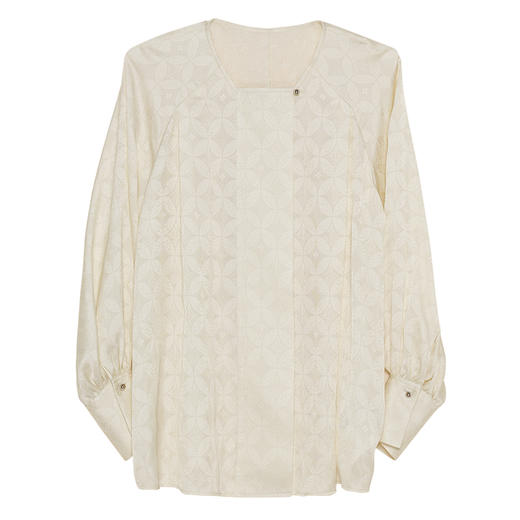 HeyDress新中式衬衫女秋季宽松显瘦设计感衬衣灯笼袖方领气质上衣 商品图4