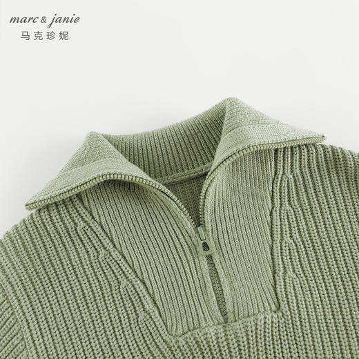 马克珍妮男童城市户外宽松翻领针织衫儿童毛衣2024冬装新款241068 商品图4