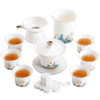 鹤瑞呈祥 羊脂玉茶具 功夫套装 家用陶瓷盖碗 茶壶茶杯景德镇2024新款精致礼盒装 商品缩略图11