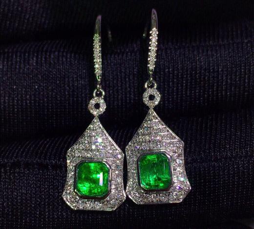  祖母绿耳坠 1.66ct 商品图1