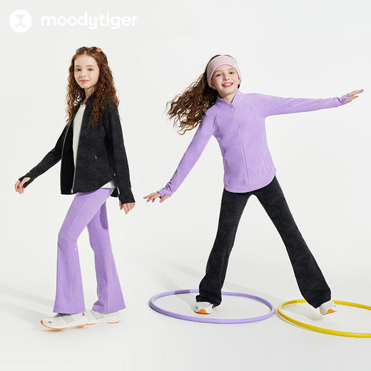 moodytiger儿童外套24秋新款女童针织柔软弹力收腰运动外套【H】 商品图4