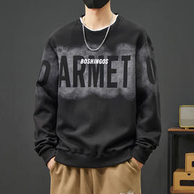 【新款DYY】大依优型大码圆领卫衣男宽松休闲上衣胖子加肥加大男士潮流