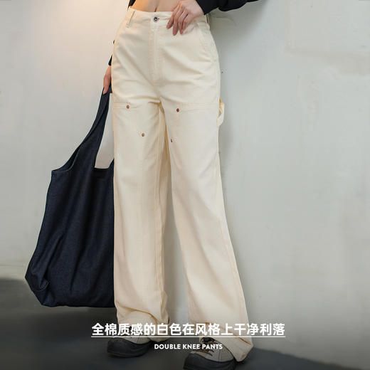 马登美式工装裤百搭纯棉双膝伐木裤复古街头休闲长裤直筒裤春秋女 商品图3