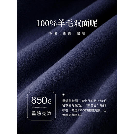 【年终特卖】熙世界双面呢*羊毛西装领呢子大衣女秋冬新款小个子毛呢短外套 商品图2