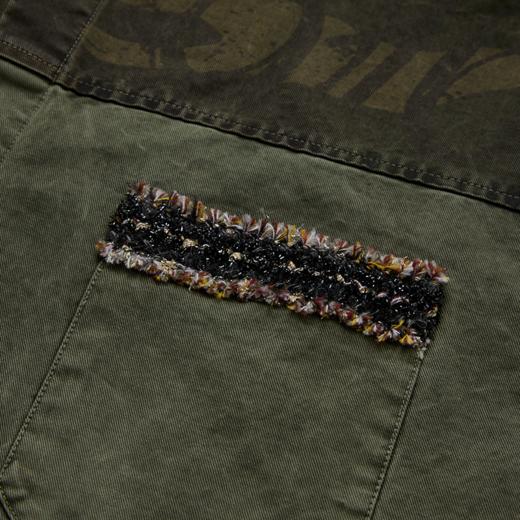 GOODBAI 916 迷彩拼接花边口袋oversize衬衫 商品图4