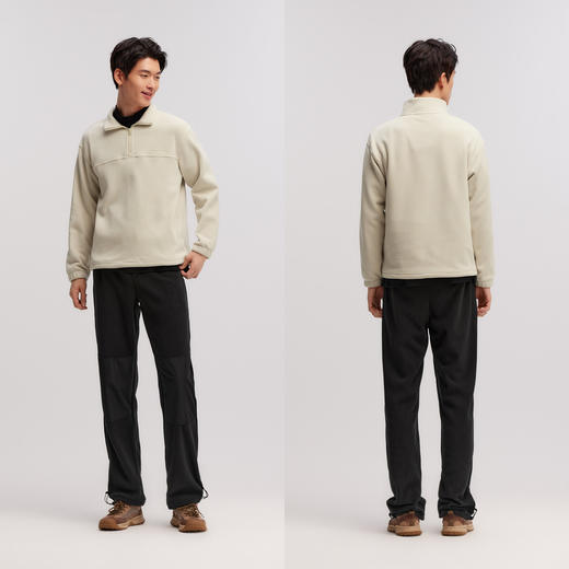 森马休闲裤男抗静电摇粒绒冬季新款拼接户外风印花宽松直筒裤 商品图3