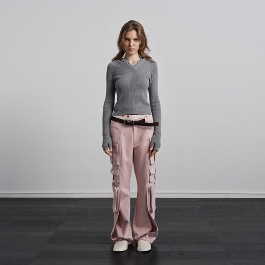 NUTH 连帽针织上衣修身显瘦长袖针织衫女 商品图0