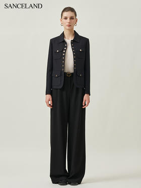 SANCELAND三石一澜丝毛短款外套